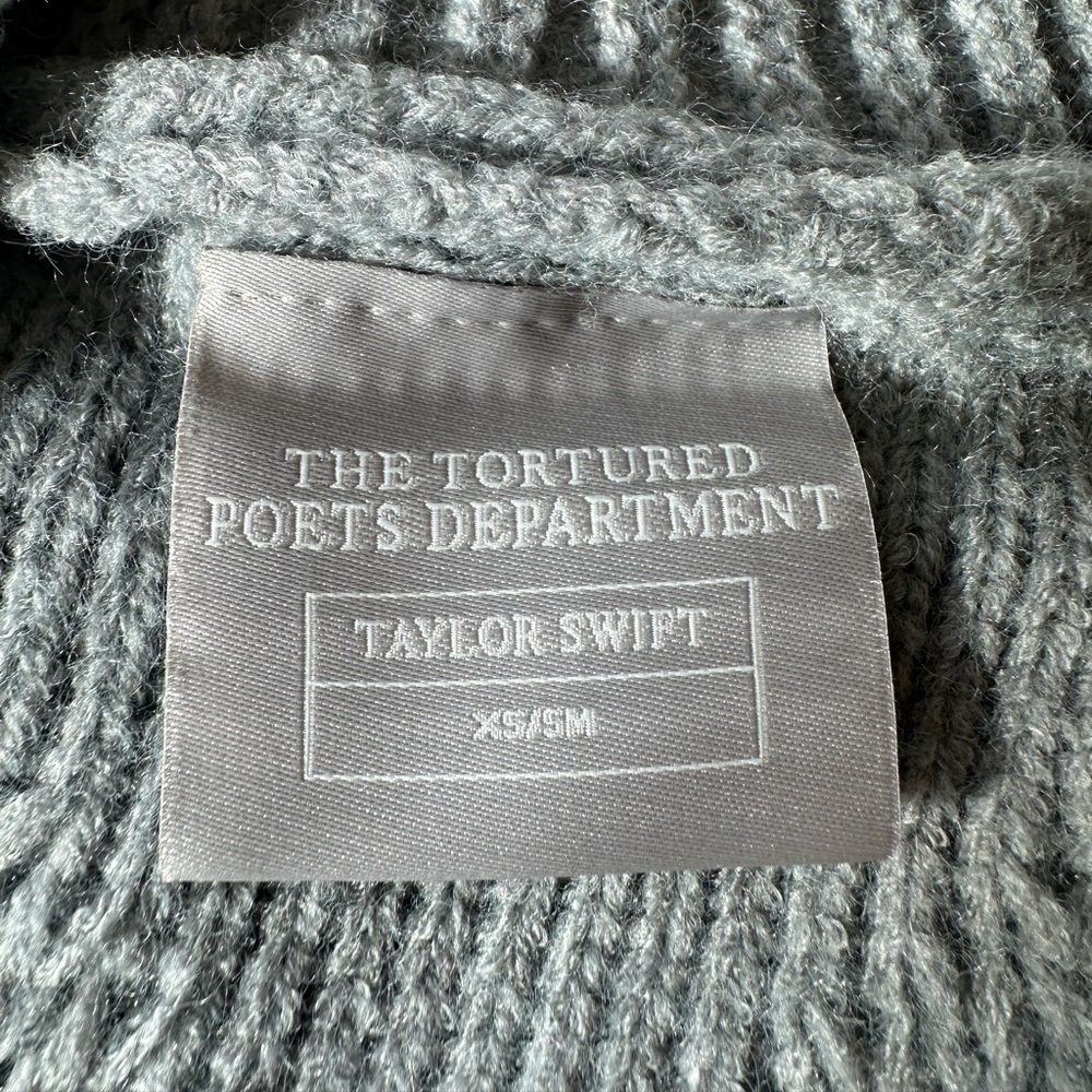 NWOT Taylor Swift Tortured Poets Department (TTPD) Grey Cardigan (XS/S) - Picture 5 of 5